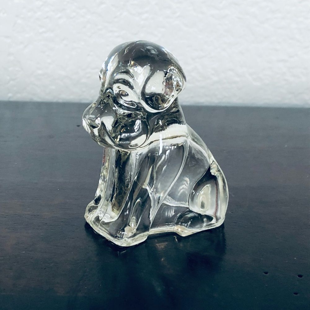 Glass Dog Figurine Decor